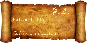 Holman Lilla névjegykártya